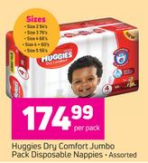 Huggies Dry Comfort Jumbo Pack Disposable Nappies Assorted-Per Pack