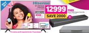 Hisense 65" UHD Smart TV 65A7100 + Free Home Theatre System Sound Bar