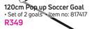 Eurosport 120cm Pop Up Soccer Goal-Each