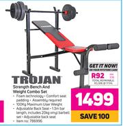 Trojan bench and weight combo sale set