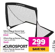 Eurosport 200cm Pop Up Soccer Goal-Each