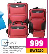 Mainstays 4 Piece Luggage Set BL0029Y