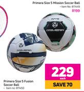 Primera Size 5 Mission Soccer Ball-Each