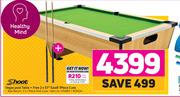 Shoot Vegas Pool Table + Free 2 x 57" Easi8 1 Piece Cues