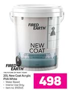 Fired Earth 20Ltr New Coat Acrylic PVA (White)