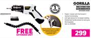 Gorilla Multifunction Screwdriver With Bendable Extender