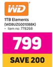 WD 1TB Elements WDBUZG0010BBK