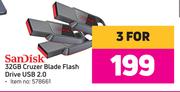SanDisk 32GB Cruzer Blade Flash Drive USB 2.0-For 3