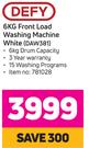 Defy 6Kg Front Load Washing Machine (White) DAW381