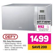 Defy 30Ltr Solo Microwave