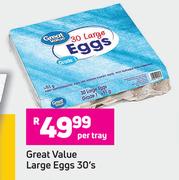 Great Value Large Eggs-30's Per Tray