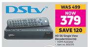DSTV HD S6 Single View Decoder DSD4138