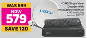 DSTV HD S6 Single View Decoder With Installation DSD4138