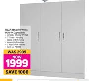 Ucan 1350mm White Built In Cupboards-H2100 x D500 x W1350