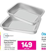 Mainstays 2 Piece Stainless Steel Roaster-Per Set
