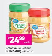 Great Value Peanut Butter Assorted-400g Each