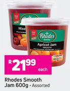Rhodes Smooth Jam Assorted-600g Each
