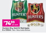 Hunters Dry, Gold Or Red Apple-6 x 330ml Per Pack