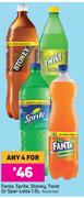 Fanta, Sprite, Stoney, Twist Or Spar-Letta Assorted-For Any 4 x1.5 Ltr  