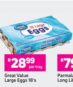 Great Value Large Eggs-18's Per Tray