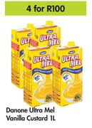 Danone Ultra Mel Vanilla Custard-For 4 x 1Ltr