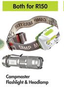 Campmaster Flashlight & Headlamp-For Both 