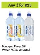 Bonaqua Pump Still Water-For 3 x 750ml