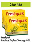 Freshpak Rooibos Tagless Teabags-For 2 x 80's