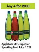 Appletiser Or Grapetiser Sparkling Fruit Juice-For 4 x 1.25L