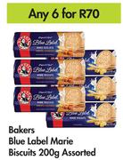Bakers Blue Label Marie Biscuits Assorted-For Any 6 x 200g
