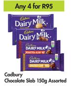 Cadbury Chocolate Slab Assorted-For Any 4 x 150g