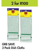 GR8 Save 3 Pack Dish Cloths-For 2