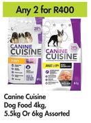 Canine Cuisine Dog Food Assorted-For Any 2 x 4Kg, 5.5Kg Or 6Kg