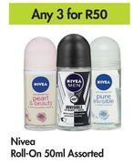Nivea Roll On Assorted-For Any 3 x 50ml