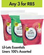 Lil-Lets Essentials Liners Assorted-For Any 3 x 100's