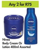 Nivea Body Cream Or Lotion Assorted-For Any 2 x 400ml