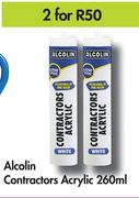 Alcolin Contractors Acrylic-For 2 x 260ml