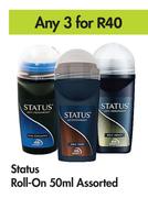 Status Roll On Assorted-For Any 3 x 50ml