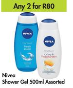 Nivea Shower Gel Assorted-For Any 2 x 500ml