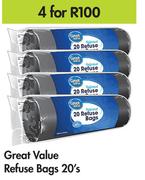 Great Value Refuse Bags-For 4 x 20's