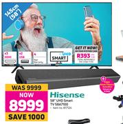 Hisense 58" (145cm) UHD Smart TV 58A7100 + Home Theatre Soundbar