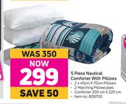 5 Piece Nautical Comforter With Pillows