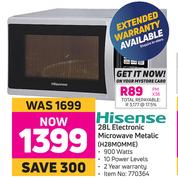 Hisense 28L Electronic Microwave Metallic H28MOMME