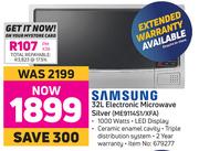 Samsung 32L Electronic Microwave Silver ME9114S1/XFA