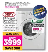 Defy 6Kg Front Load Washing Machine Grey DAW382