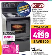 Defy 4 Solid Plate Stove Black DSS-494