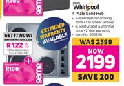Whirlpool 4 Plate Solid Hob