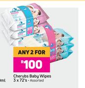 Cherubs Baby Wipes Assorted-For Any 2 x 3 x 72's