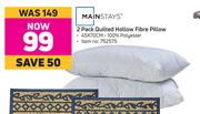 Mainstays 2 Pack Quilted Hollow Fibre Pillow