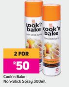 Cook'n Bake Non Stick Spray-For 2 x 300ml